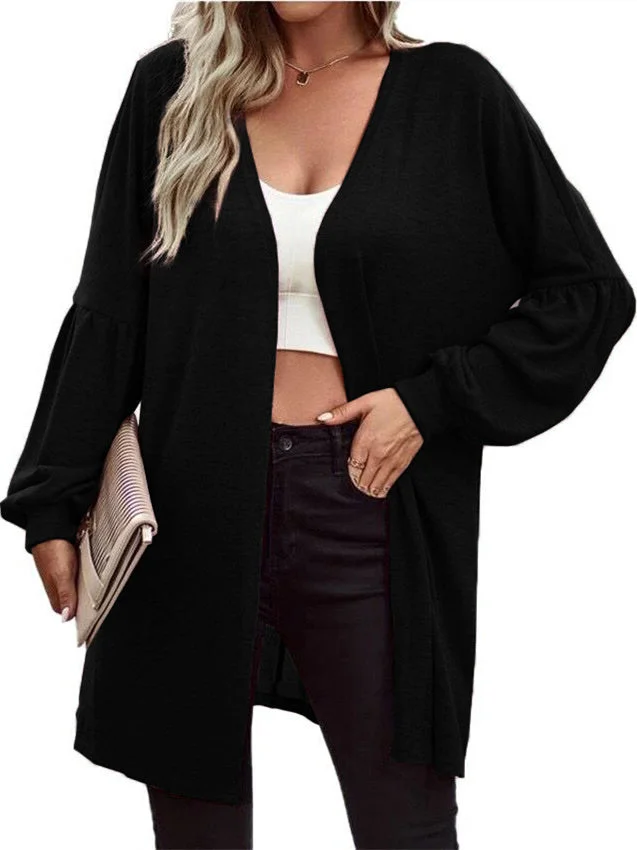 Women's Solid Color Half Sleeve Cardigan Coats