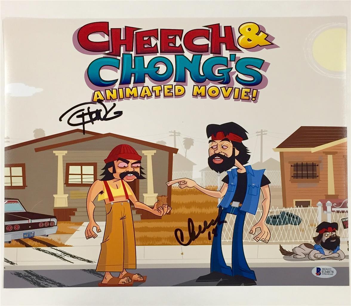 CHEECH & CHONG's ANIMATED MOVIE Signed 11x14 Poster Photo Poster painting ~ Beckett BAS COA Auto