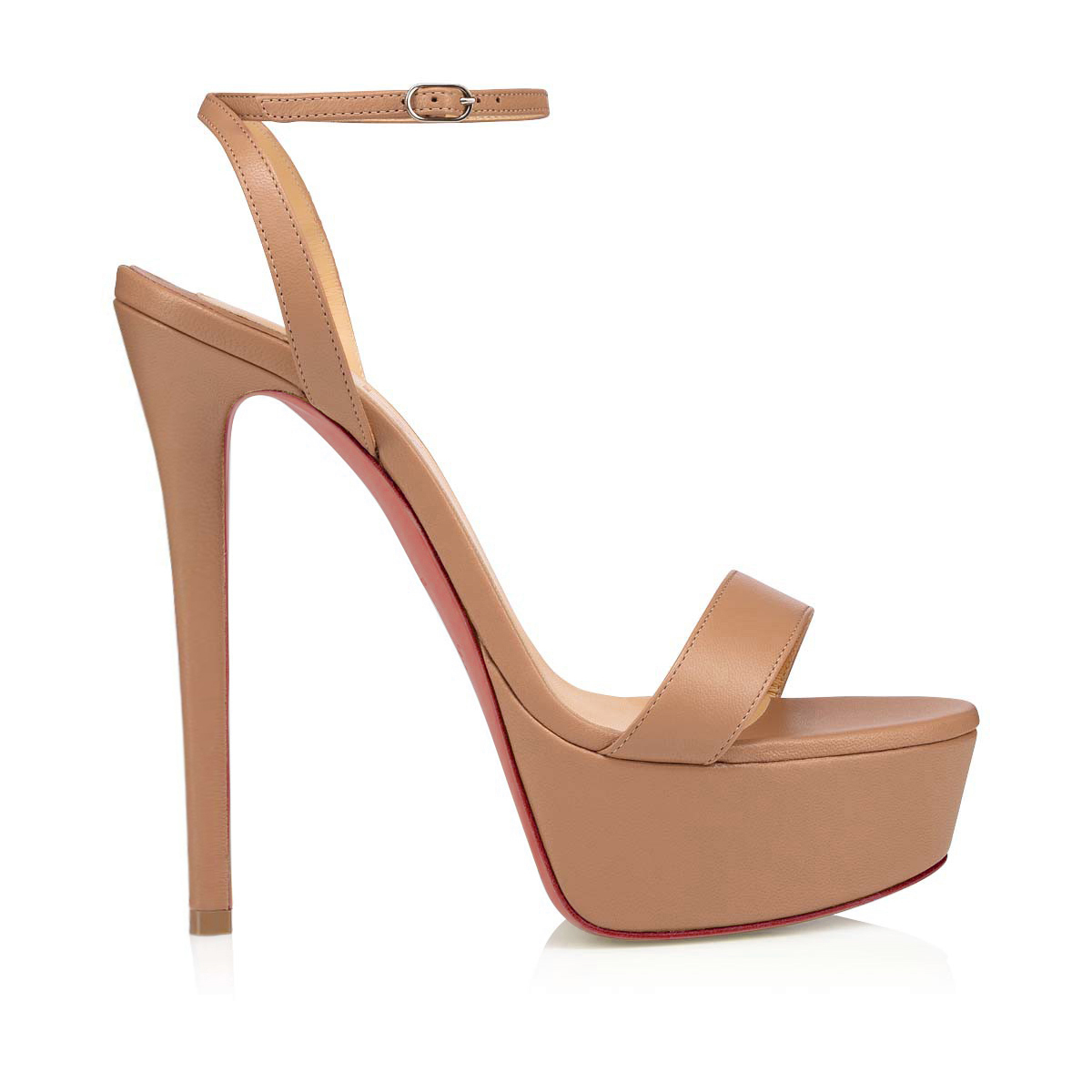 145mm Open Toe Platform Sandals Ankle Strap High Heel Matte Red Bottom Summer Shoes-MERUMOTE