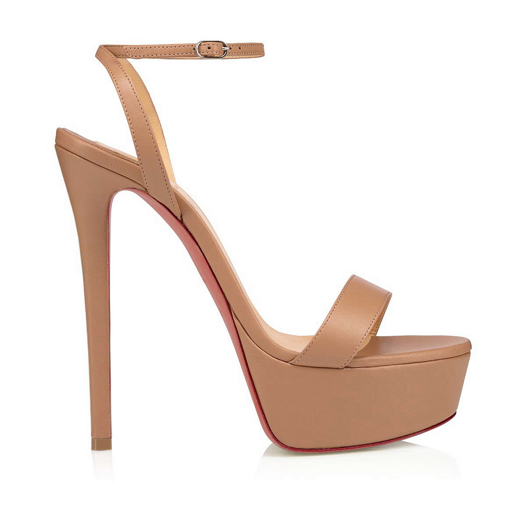 150mm Open Toe Platform Sandals Ankle Strap High Heel Matte Red Soles Summer Shoes-MERUMOTE