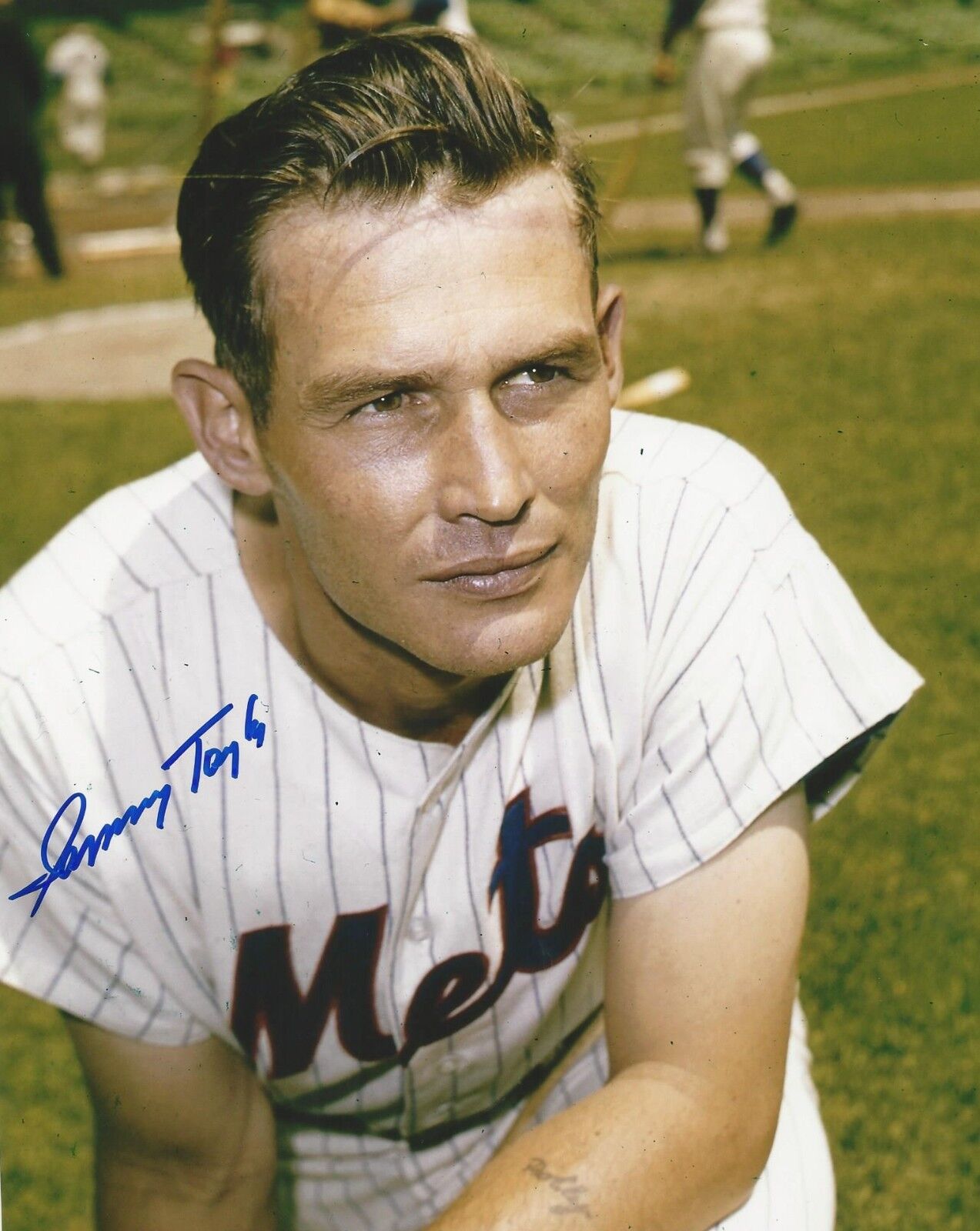 Signed 8x10 Sammy Taylor New York Mets Photo Poster painting w/COA