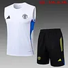 2025/2026 Manchester United Pre-Match Training White Vest+Shorts Football1:1 Thai Quality