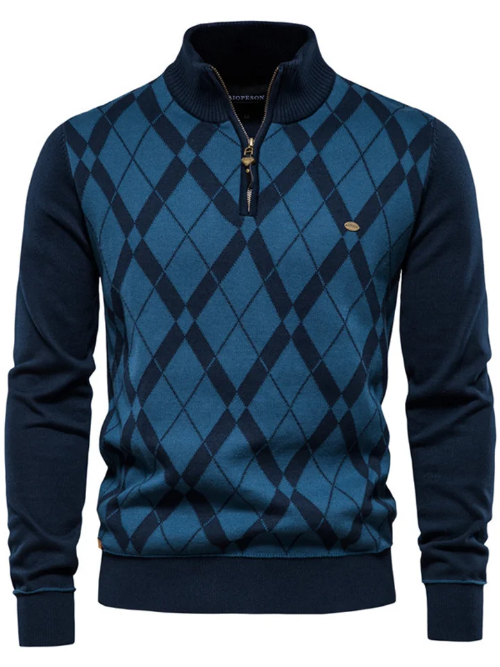 Casual Fashion Half Zipper Long Sleeve Sweater-Hoverseek