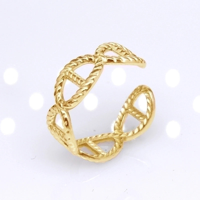 Retro Round Titanium Steel Plating Open Ring 1 Piece