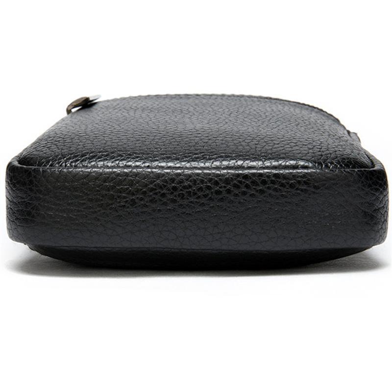 Men's Soft Leather Crossbody Bag Mini Shoulder Bag Waist Bag