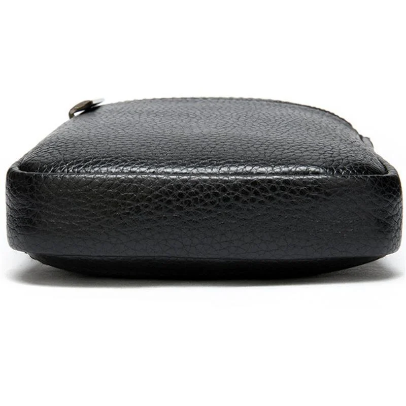 Men's Soft Leather Crossbody Bag Mini Shoulder Bag Waist Bag
