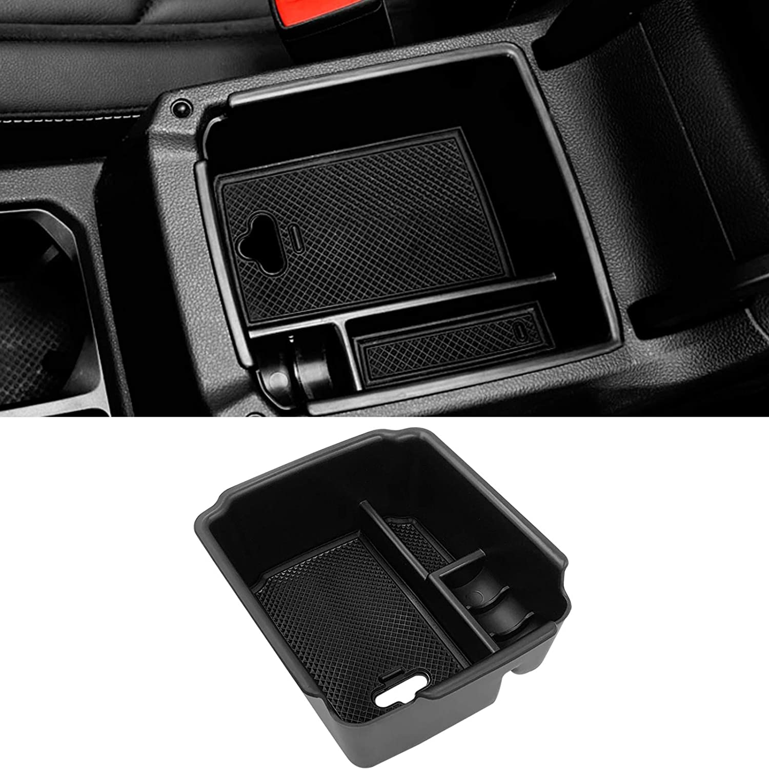 TTCR-II Centre Console Organizer Tray for Volkswagen Tiguan 2018-2021, Console  Armrest Glove Compartment Container Tray with Coin Storage Holder
