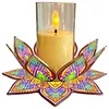 Mandala lotus acrylique DIY peinture en diamant porte-bougies sans bougies table de table de table pour d&eacute;butants adultes