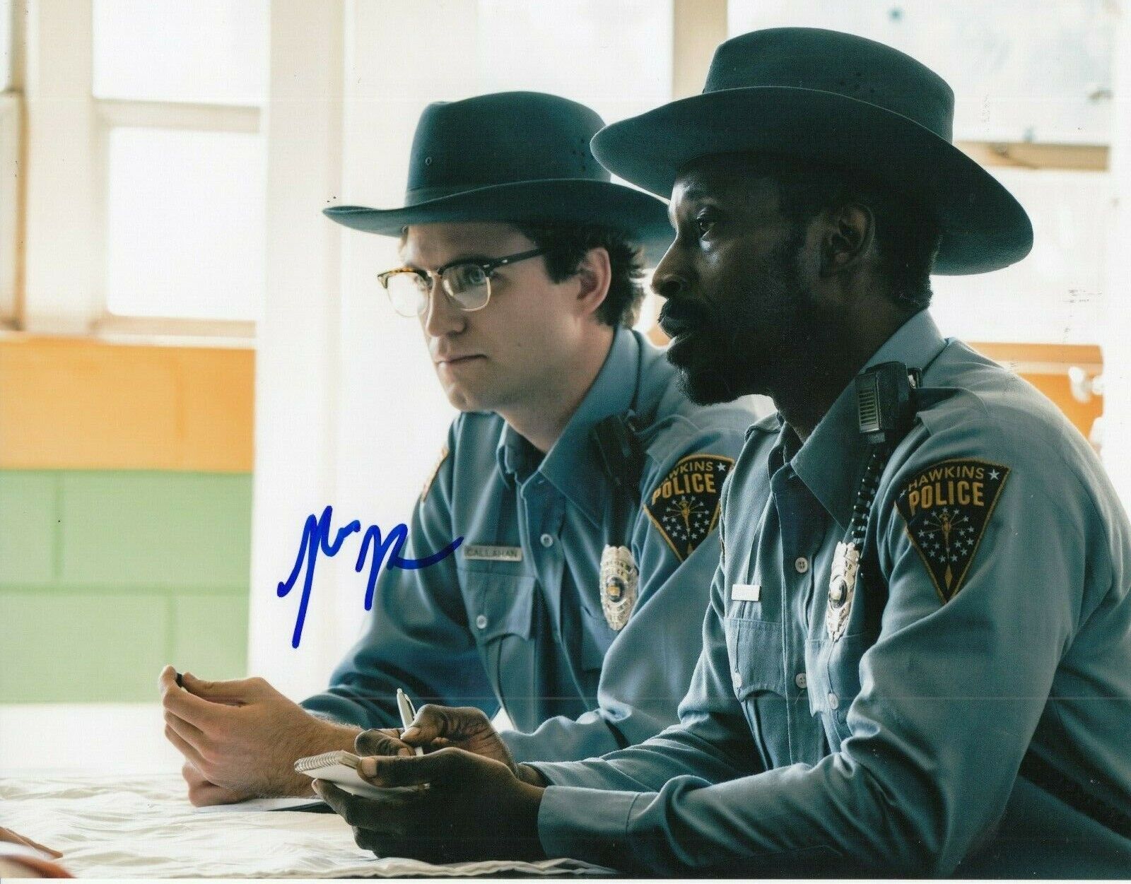 JOHN REYNOLDS signed (STRANGER THINGS) 8X10 Photo Poster painting *OFFICER CALLAHAN* W/COA #4