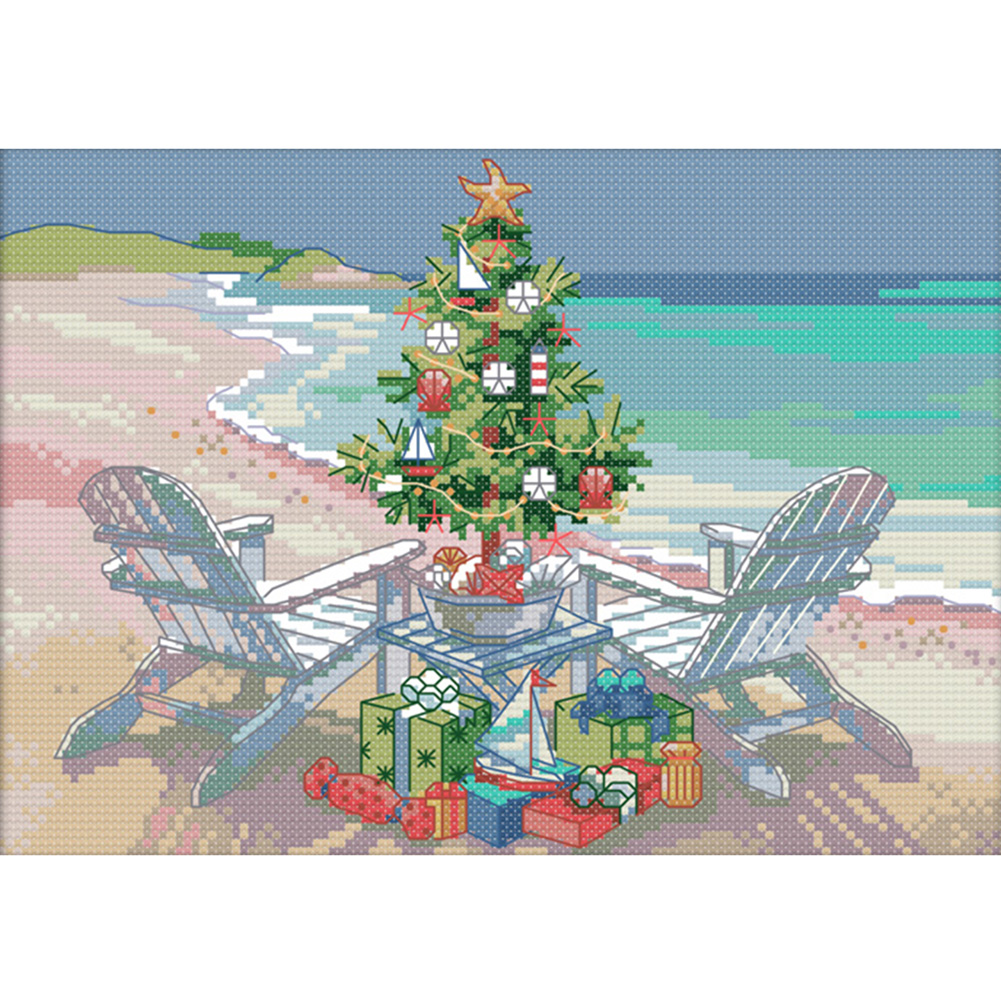

Christmas Tree - 11CT Stamped Cross Stitch - 38*27CM, 501 Original