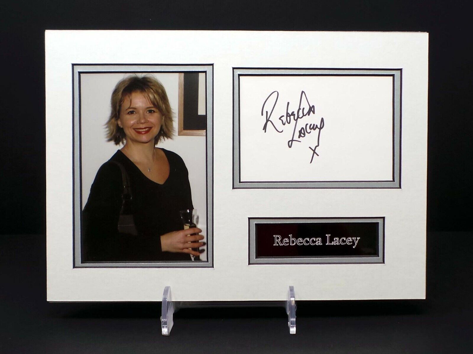 Rebecca LACEY Signed Mounted Photo Poster painting Display Casualty Actress AFTAL RD COA