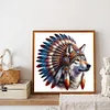 Diamond Painting-DIY Full Round Drill Indian Wolf Head(40*40CM)