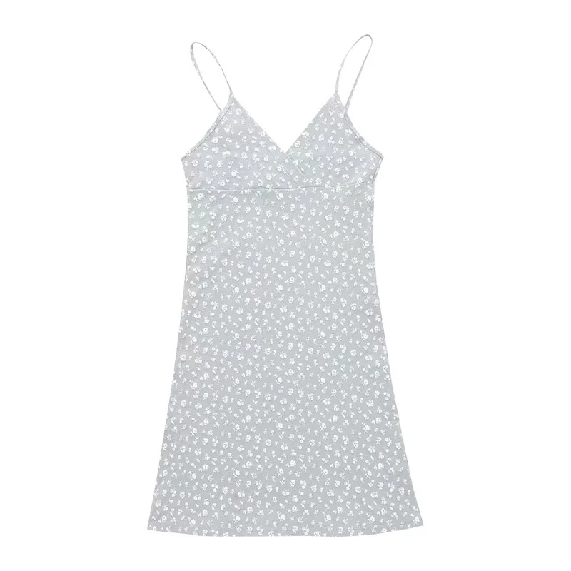 Uveng Uveng Desire Retro Print V-Neck Dress Female Summer 2024 New Floral Dress Women's Clothing