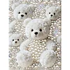 DIY Pearl Painting White Bear for Home Decor with Frame(30x40cm)