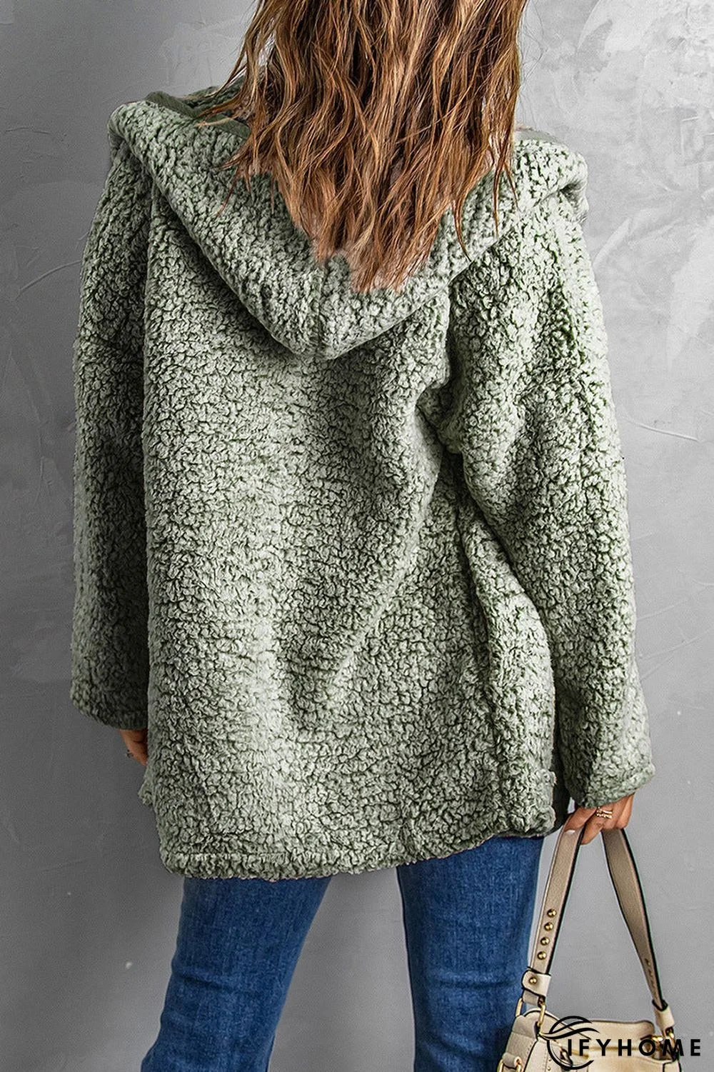 Fleece Thickened Hooded Jacket Women's Mid-length Loose Casual Jacket | IFYHOME