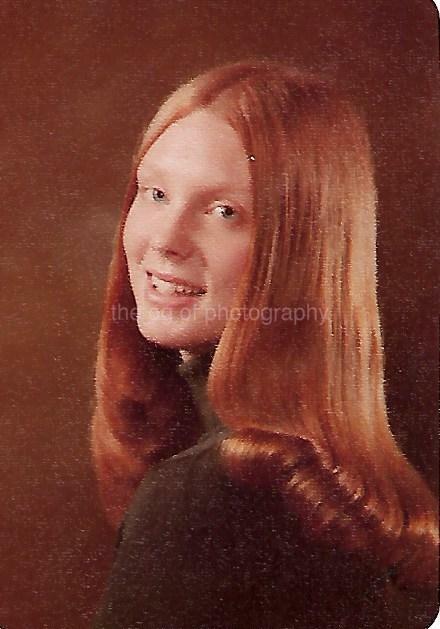 SMALL FOUND Photo Poster painting Color Portrait PRETTY AMERICAN GIRL Original REDHEAD 21 59 J