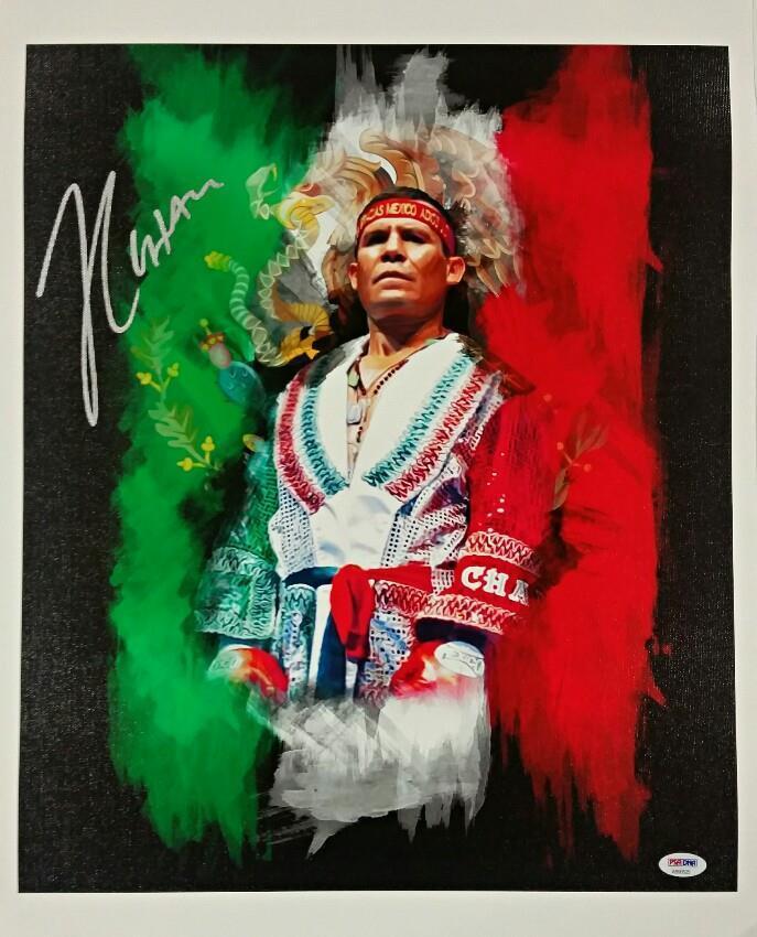 JULIO CESAR CHAVEZ Signed 16x20 Canvas Art Print AUTOGRAPH Mexico w/ PSA/DNA COA