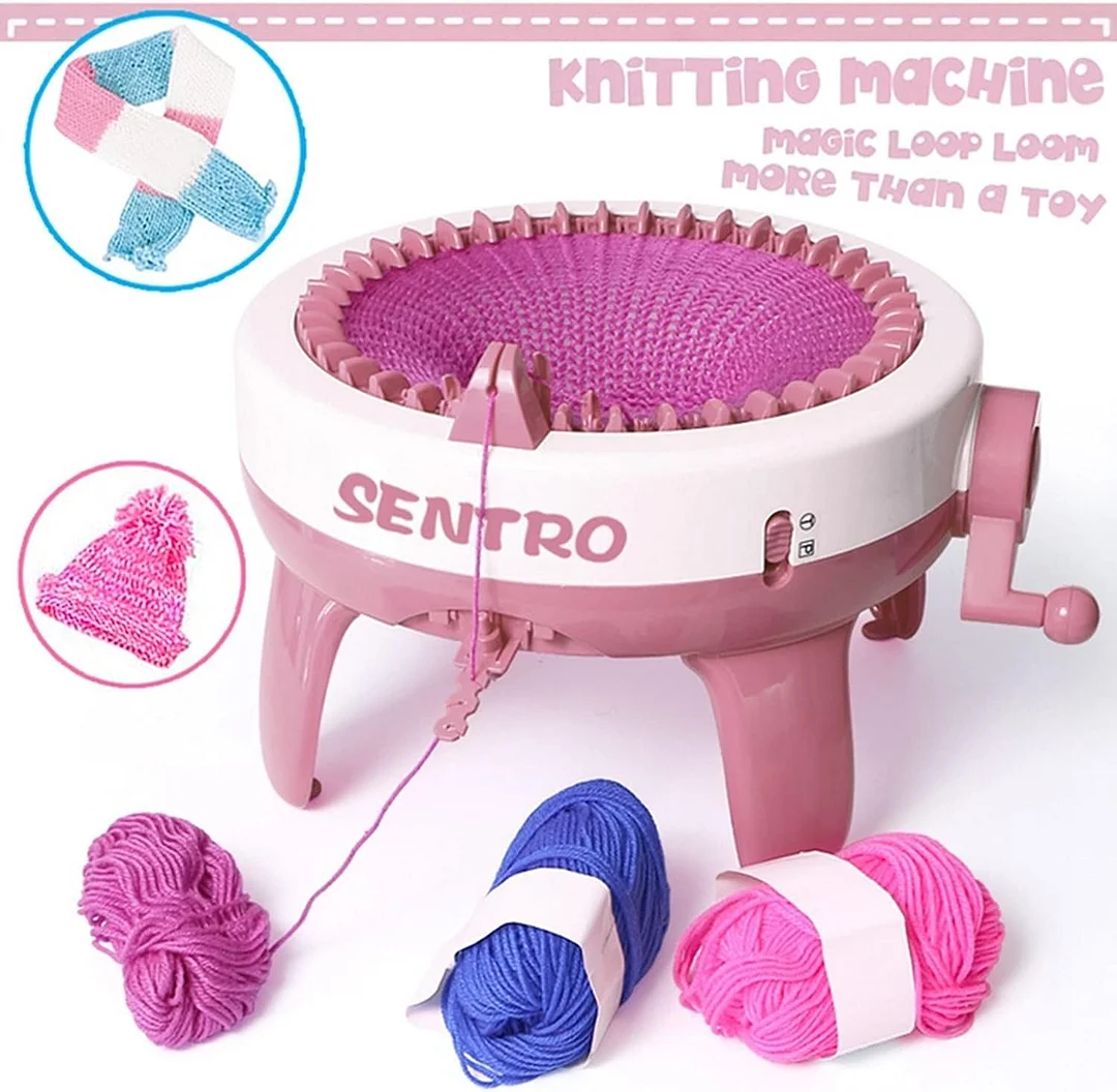 SENTRO Knitting Machine 48 Needles, Smart Knitting Crochet Machine, Double Crocheting Machine Kit,Circle Knit Loom Machine with Row Counter and Hand Crank