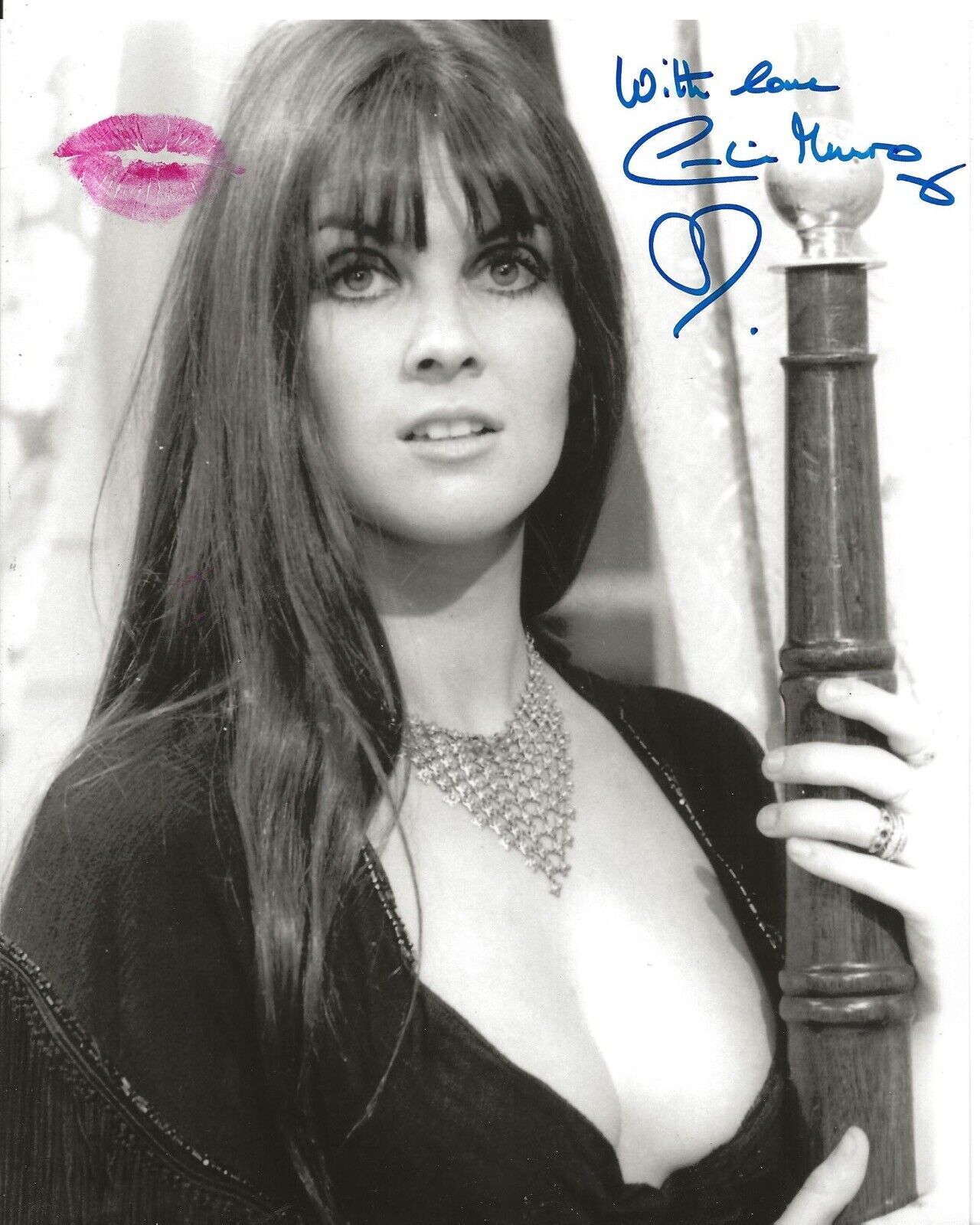 Actress Caroline Munro sexy signed and kissed 8x10 Photo Poster painting IMAGE No78a