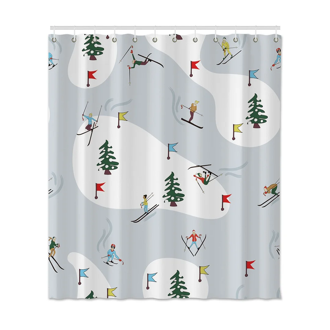 Cute Cartoon Shower Curtains Bathroom Waterproof Curtains Mildew Proof Curtains with Hooks Home Bath Curtains for Bathroom
