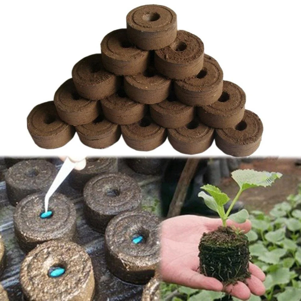 30mm Jiffy Peat Pellet Grain Starting Tray Plug Nutrient Soil Block (30pcs)