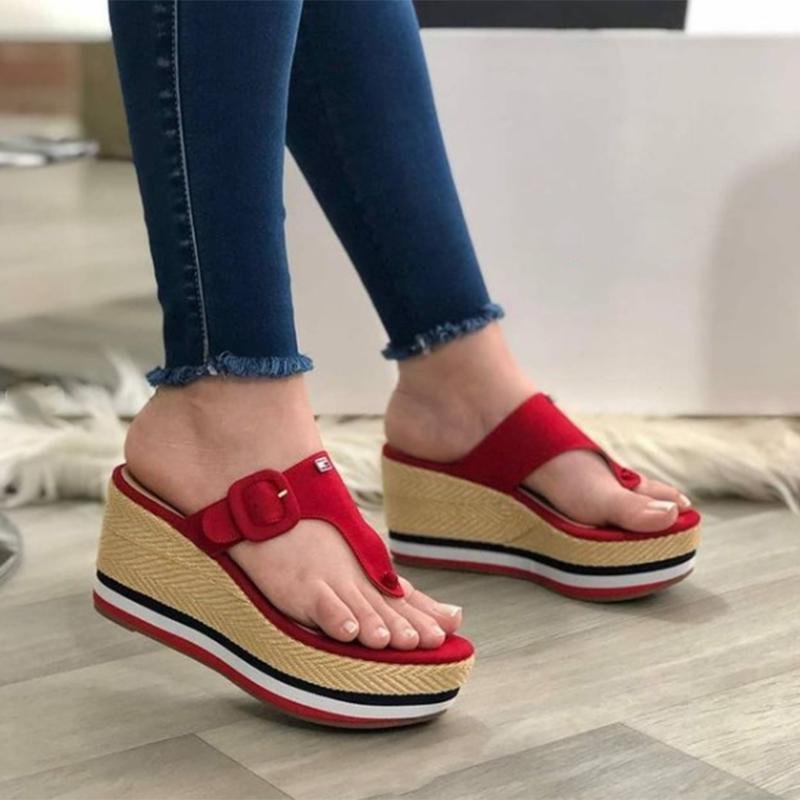 Women's Fashion Soft Slope Heel Slippers