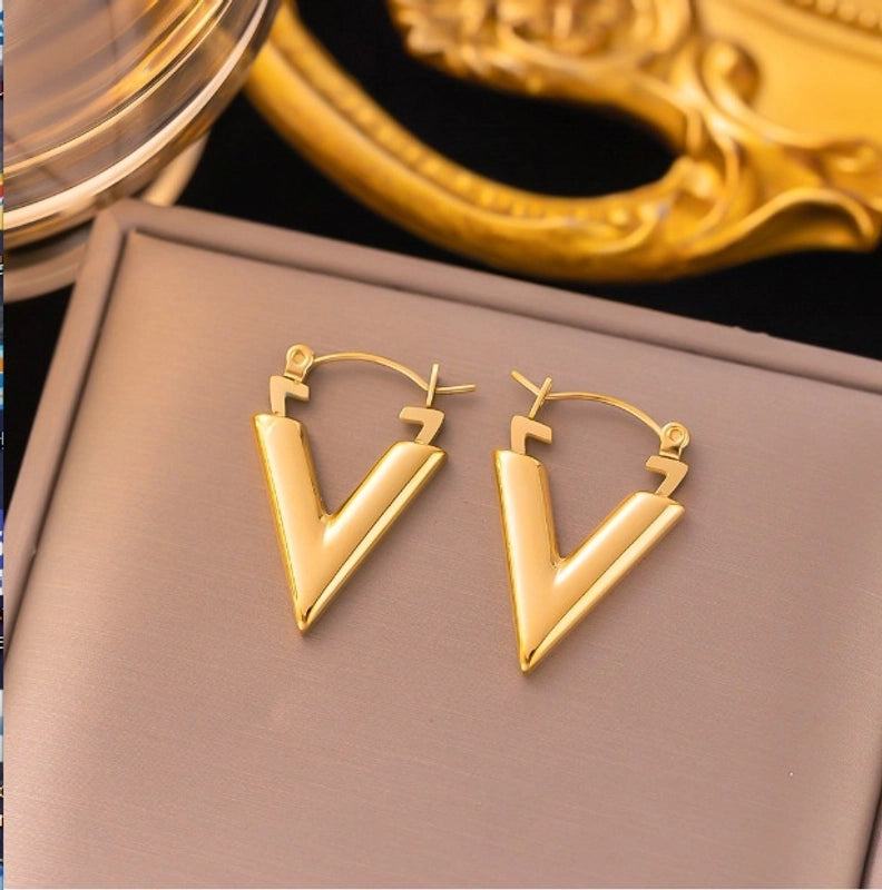 1 Pair Elegant Sweet Streetwear Geometric Plating Titanium Steel Earrings