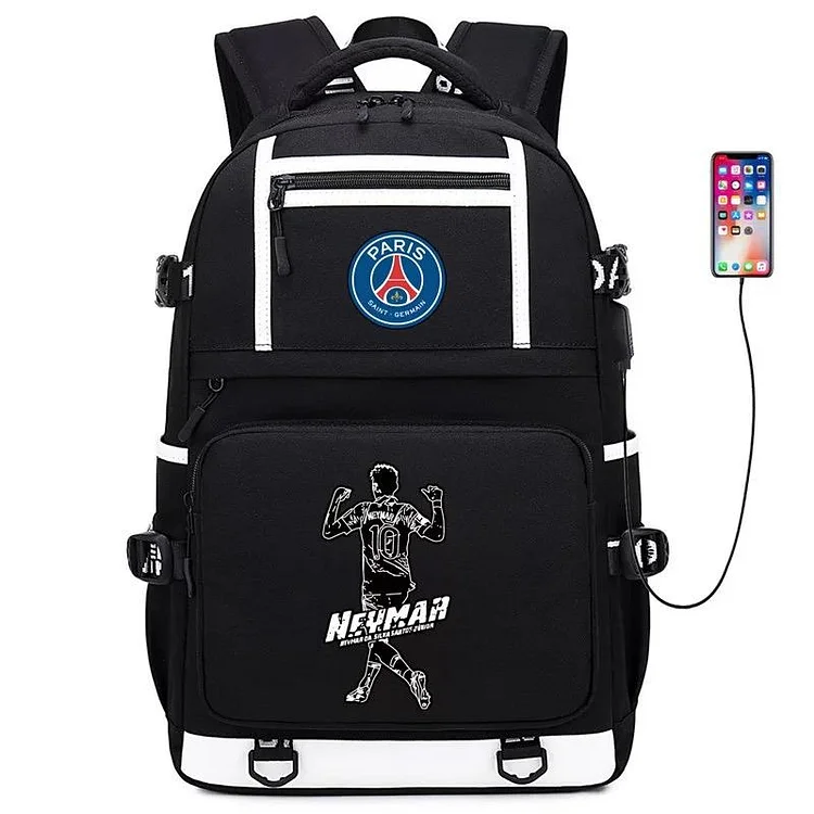 Mayoulove Football #4 USB Charging Backpack School NoteBook Laptop Travel Bags-Mayoulove