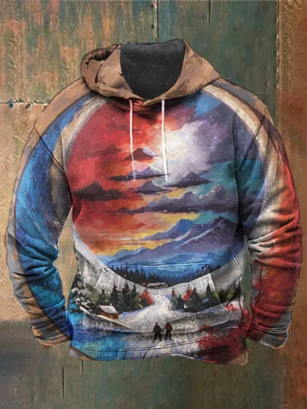 Unisex Art Skull Print Heavyweight Hoodies