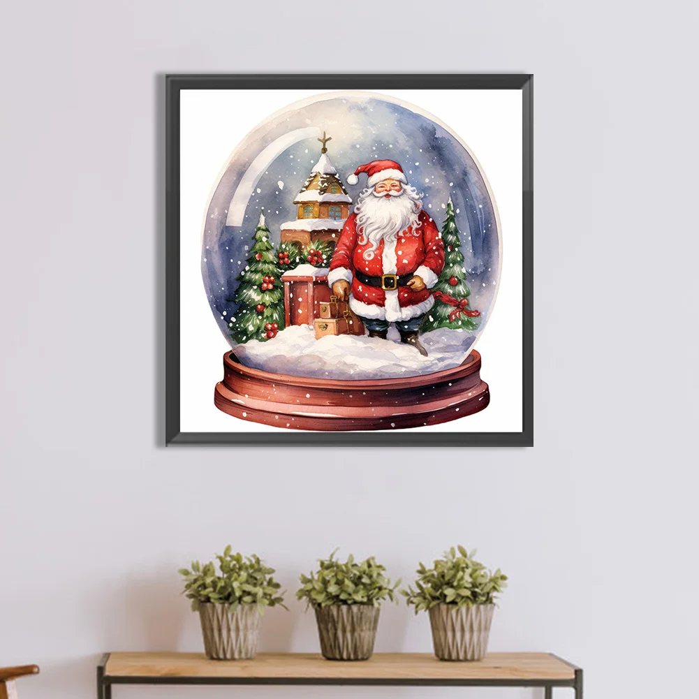 Diamond Painting - Full Round Drill - Santa Claus Crystal Ball(Canvas|30*30cm)
