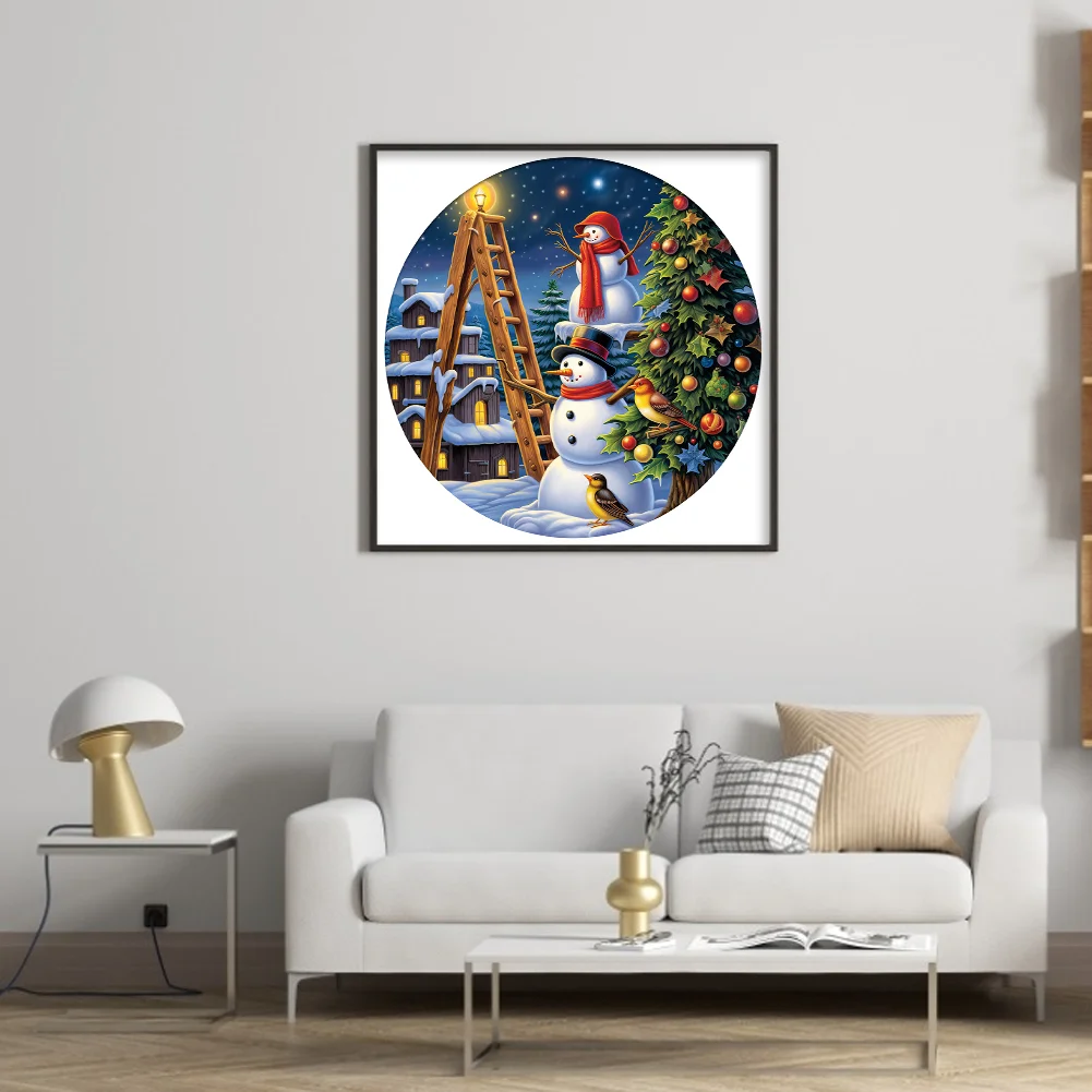 DIY Stamped Cross Stitch 11CT Full Embroidery 40*40cm - Christmas Snowman