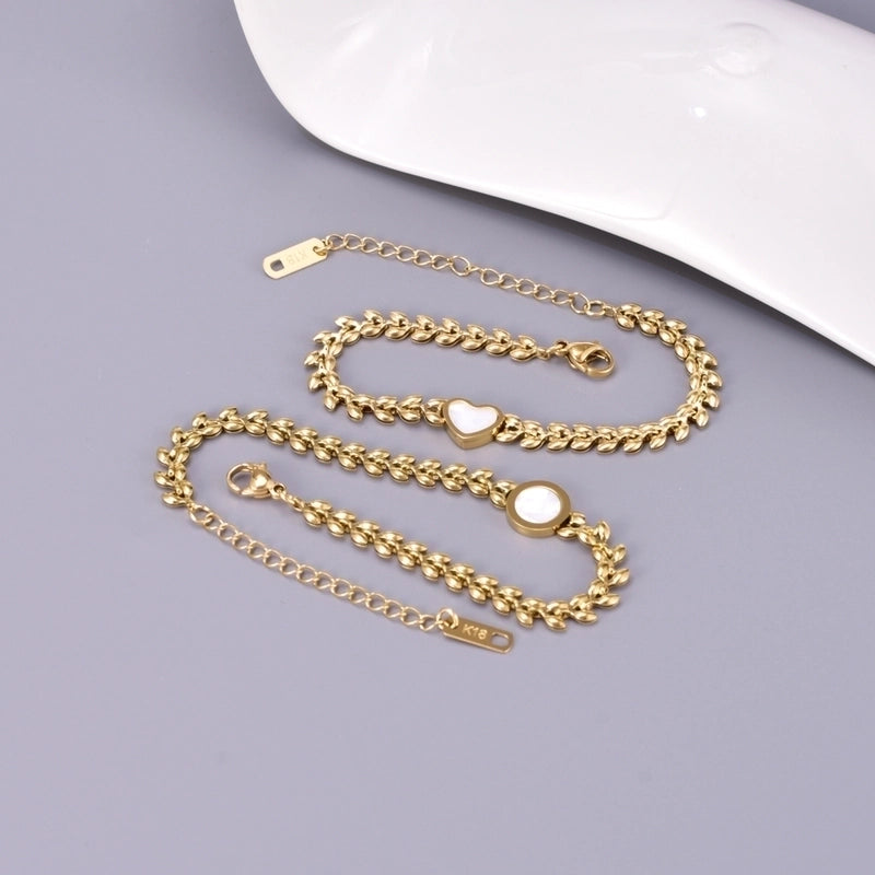 Minimalist Streetwear Solid Color 304 Stainless Steel Titanium Steel 18K Gold Plated Bracelets In Bulk