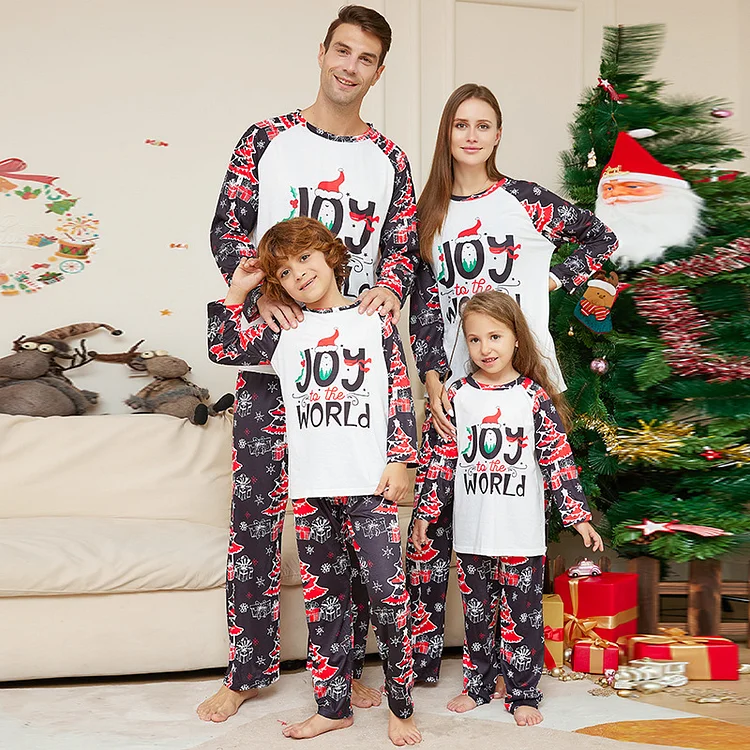 'Joy To The World' Christmas Tree Family Matching Pajamas Sets