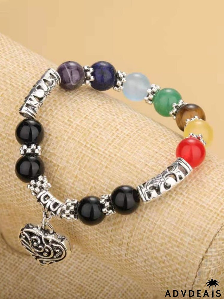 Heart Charm Beaded Bracelet