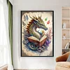(Big Size)Counted Dragon Is Reading - 14CT Counted Cross Stitch - 40*60cm