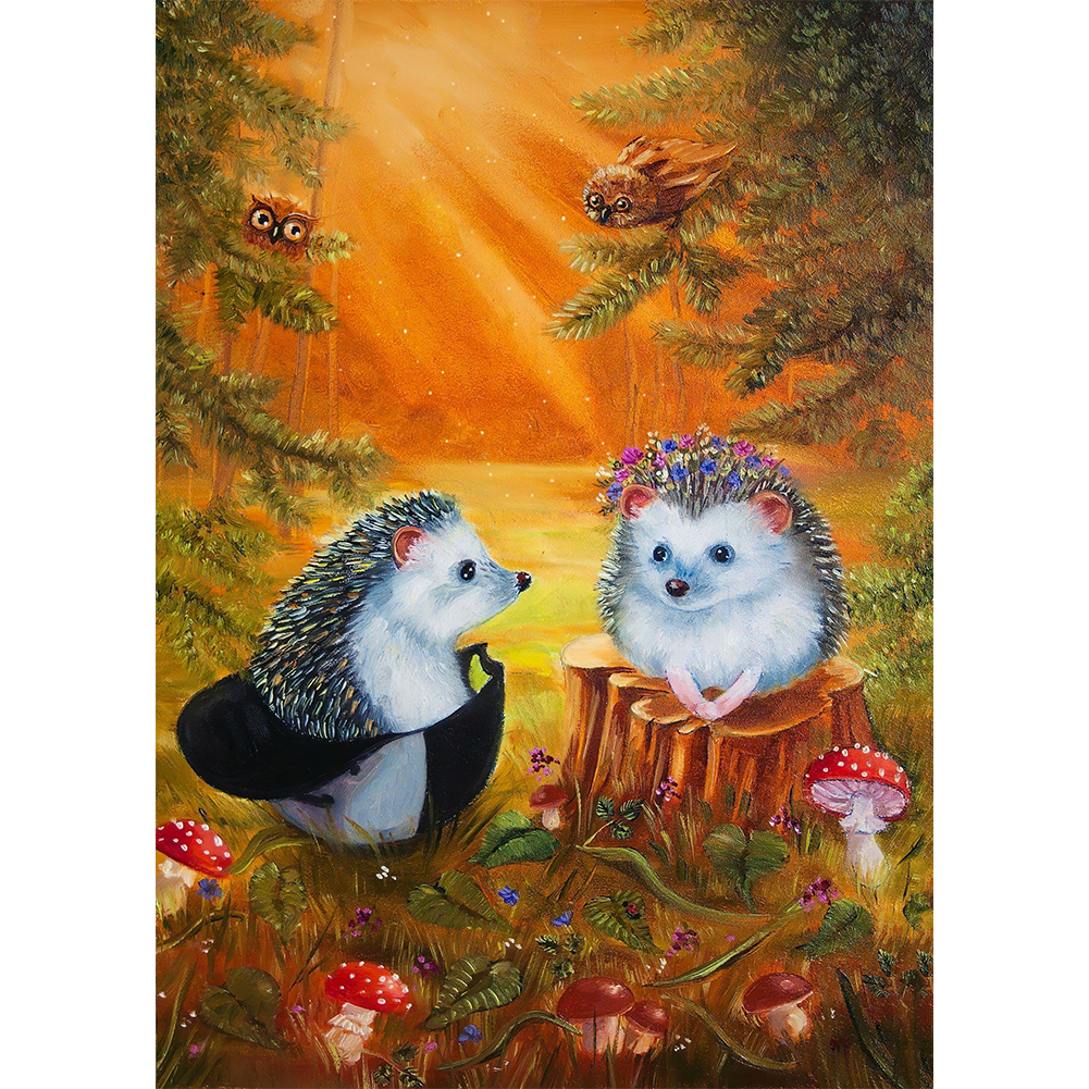 

Cute Hedgehog - Round Drill Diamond Painting - 30*40CM, 501 Original