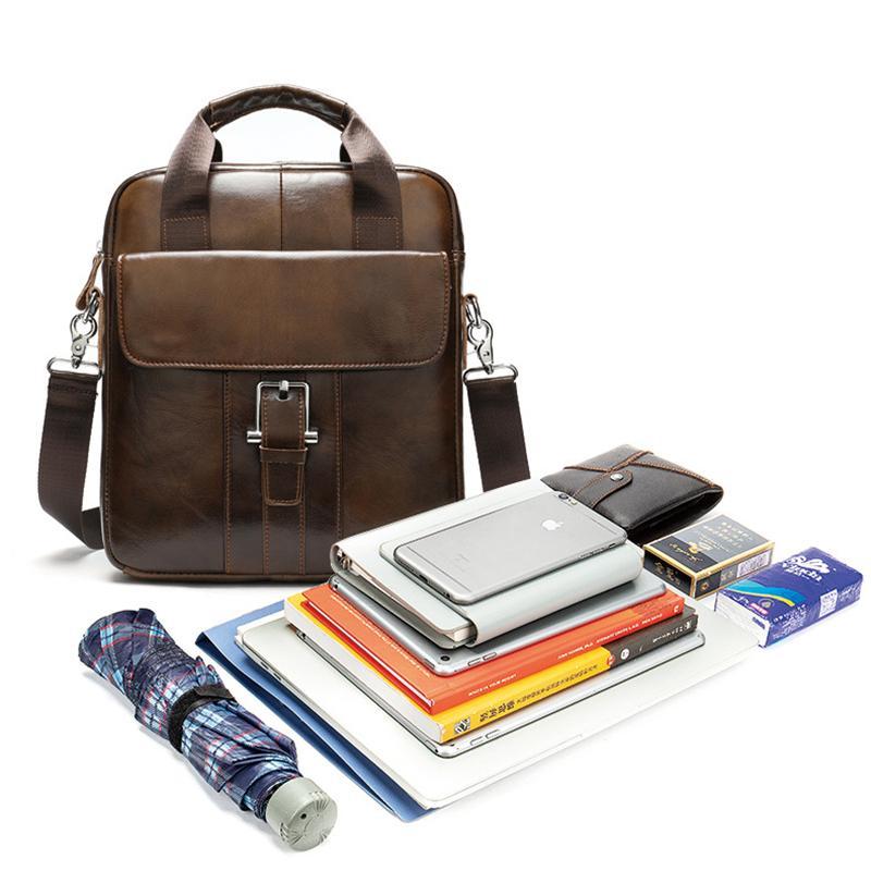 Classic Leather Soft Handbags For Men With Large Capacity