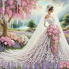 (Pre-Framed)Diamond Painting-DIY Crystal Rhinestone Wedding Dress(25x25cm)