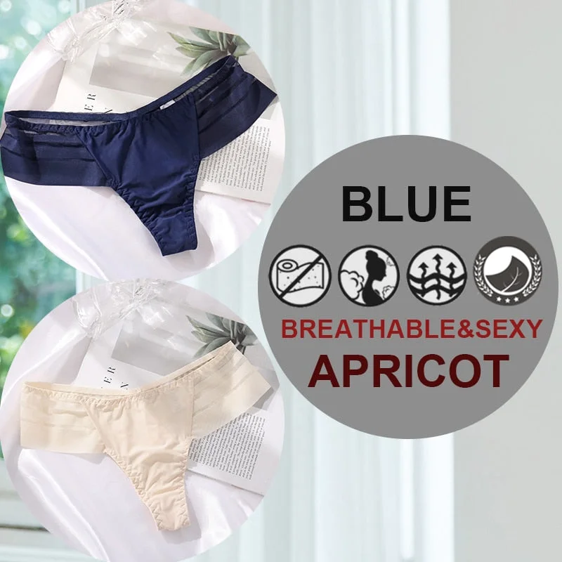 FINETOO 2PCS/Set M-XL G-string Women's Panties Sexy Perspective Seamless Panties Underwear Female See-Through Underpant Lingerie