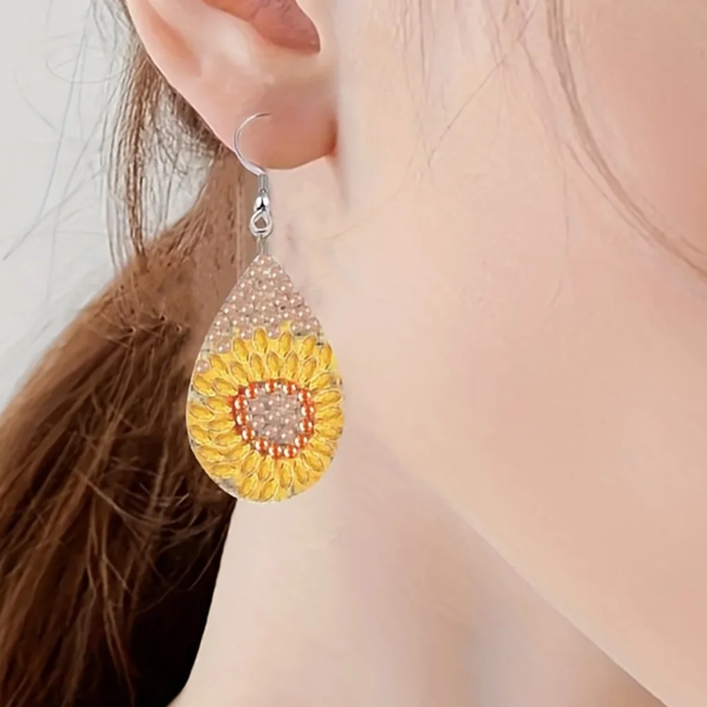 DIY 12 Pairs Double Sided 5D DIY Earring Making Kit Drop Earrings Jewelry Pendant