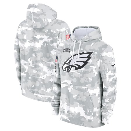 Men's Philadelphia Eagles  Arctic Camo 2024 Salute to Service Club Fleece Pullover Hoodie