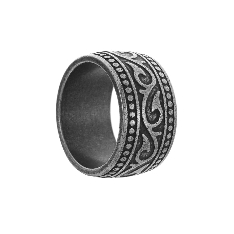 Retro Geometric 304 Stainless Steel Polishing Plating Black Plated Men’S Rings