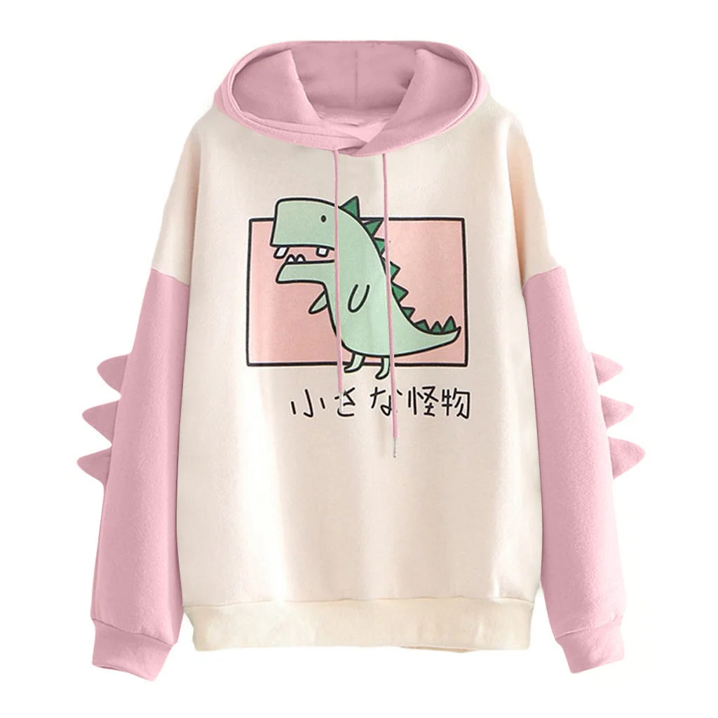 Brownm Printed Dinosaur Color Women's Winter Sweater