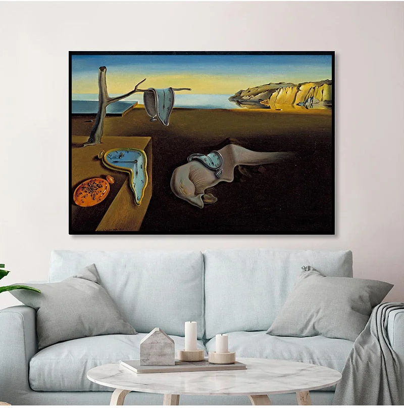 Salvador Dali The Persistence of Memory Clocks Surreal Canvas Print Painting Poster Art Wall Pictures For Living Room Home Decor