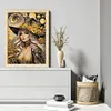 Black And Gold Witch-14CT Stamped Cross Stitch 40*53cm/15.75*20.87in