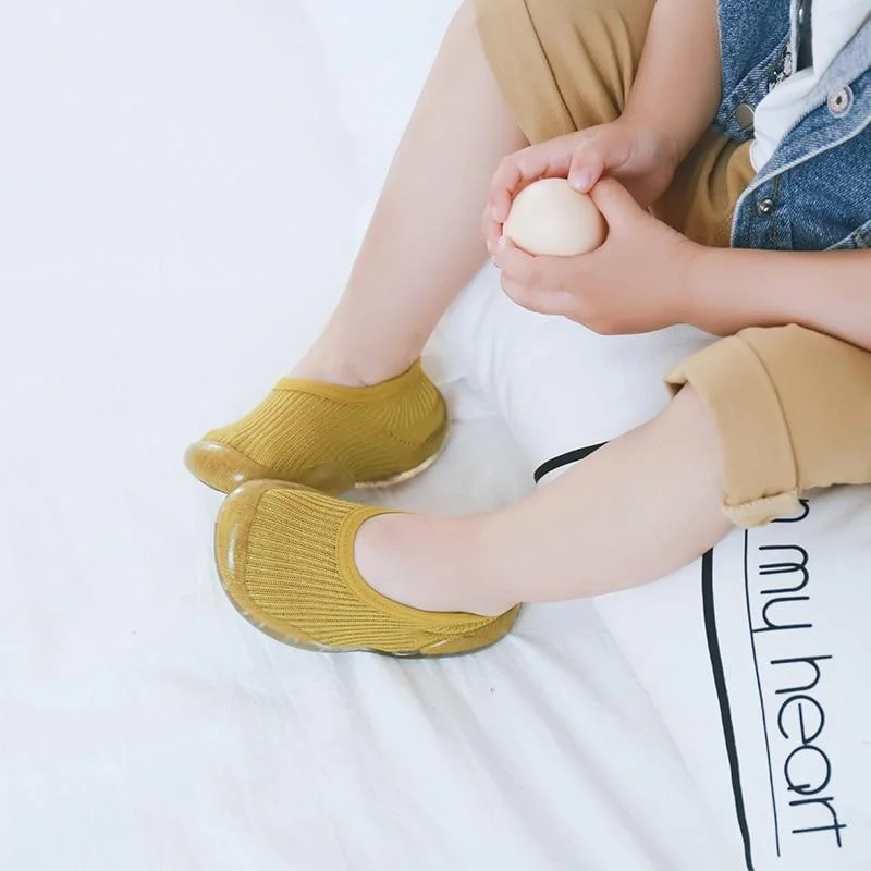 Baby Boys Girls Sock Shoes Autumn Non-slip Floor Socks Kids Soft Rubber Sole Toddler Shoes Socks Baby Socks with Rubber Soles