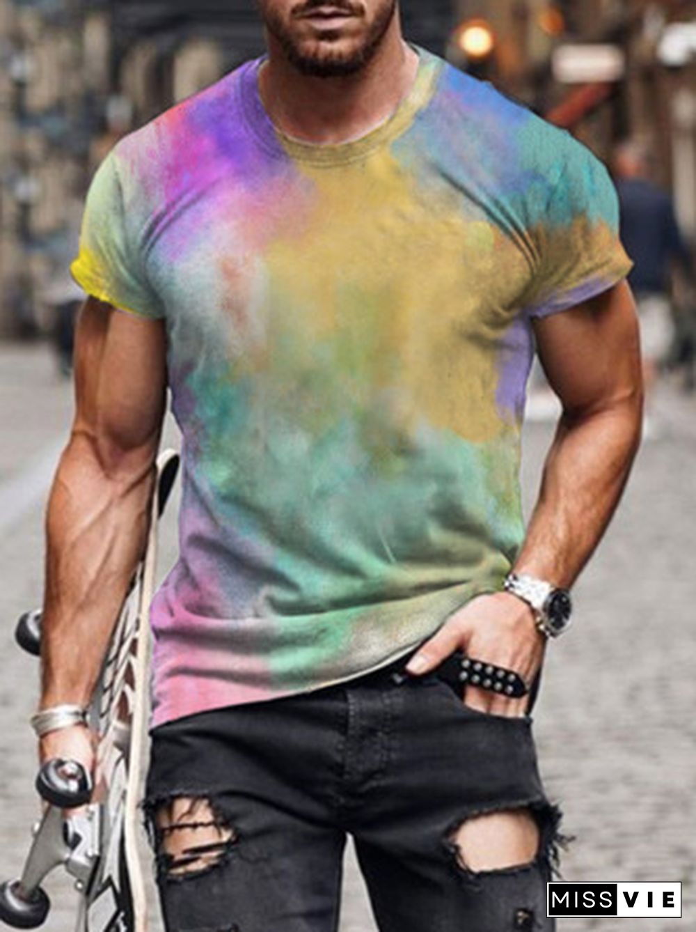 Crew Neck Cotton Vintage T-shirt