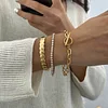 Bling Zircon 18K Golden Shell Bangle Chain Bracelet