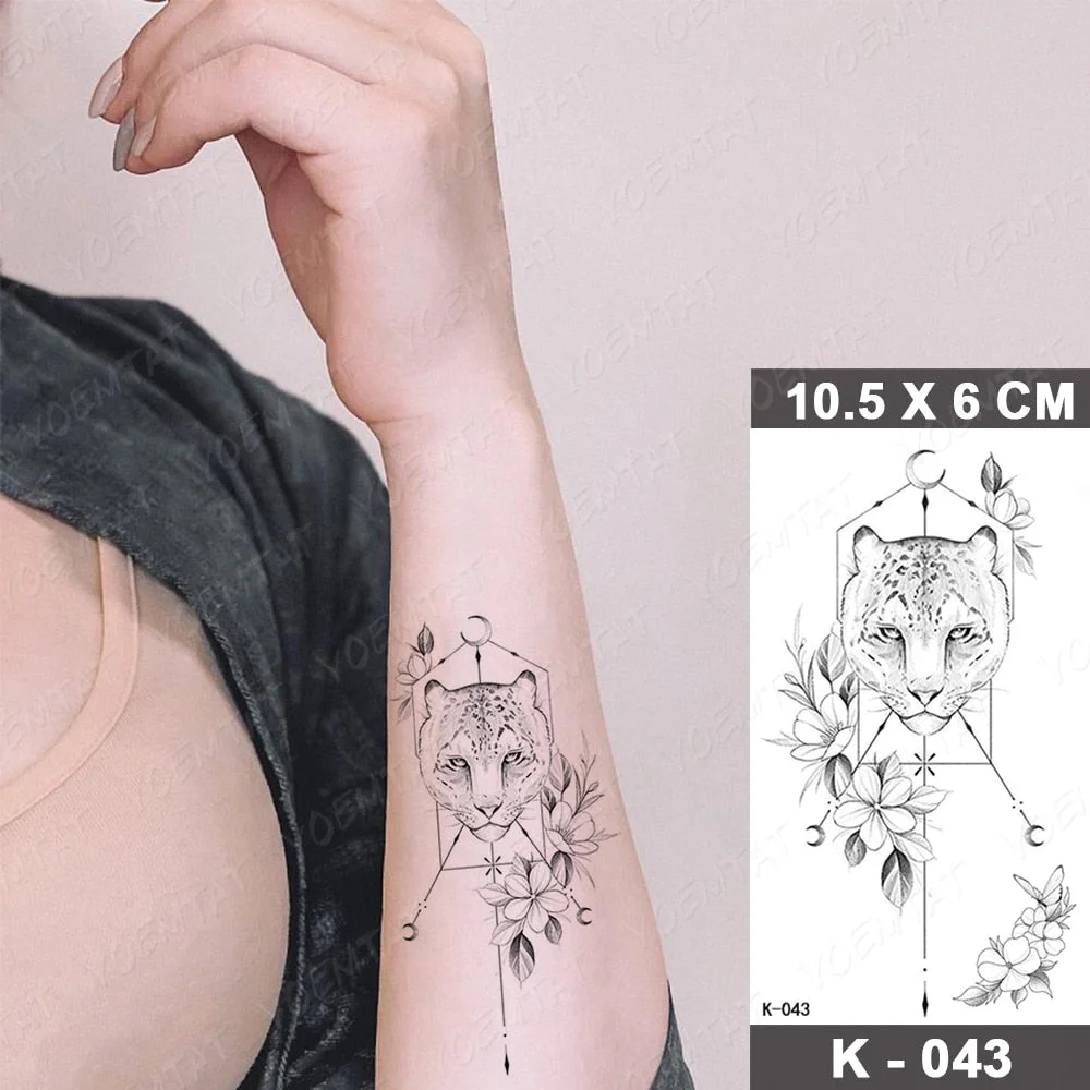 Waterproof Temporary Tattoo Sticker Starry Sky Galaxy Lion Flash Tatoo Wolf Fox Owl Arm Wrist Fake Tatto For Body Art Women Men