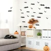 12 pièces Autocollant mural chauve-souris effrayantes d'Halloween